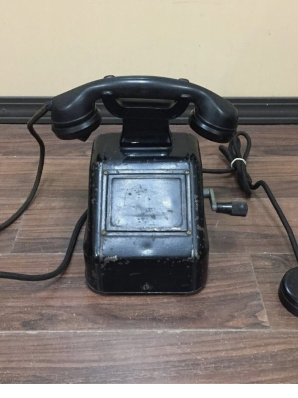 Vintage Hand Crank Desk Phone Untested Antique Deco Non Dial Table Telephone